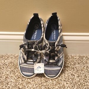 Sperry Women's Blue Striped Sneakers - NWT